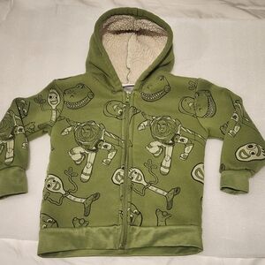 Toy Story Character Zip Up Sherpa-esque Lined Material Hoodie, 3T